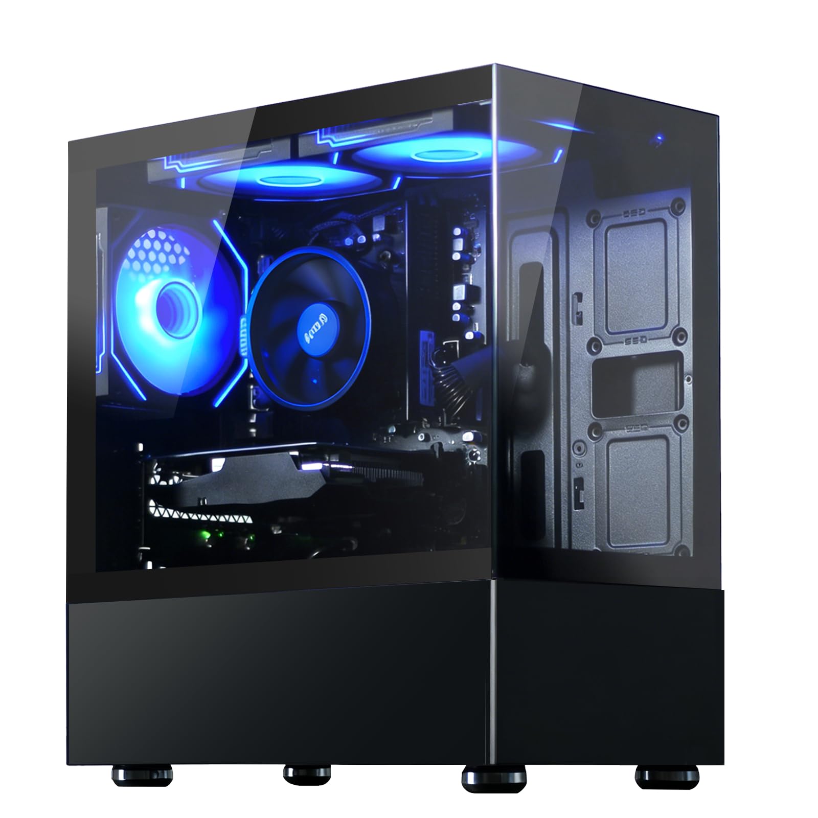 Prebuilt Desktop PC,Core i7 Processor Up to 4.0GHZ | 16G RAM | 256G SSD | WiFi 6 | 7 RGB Fans | Ready to use Computer Tower for Home and Office-White