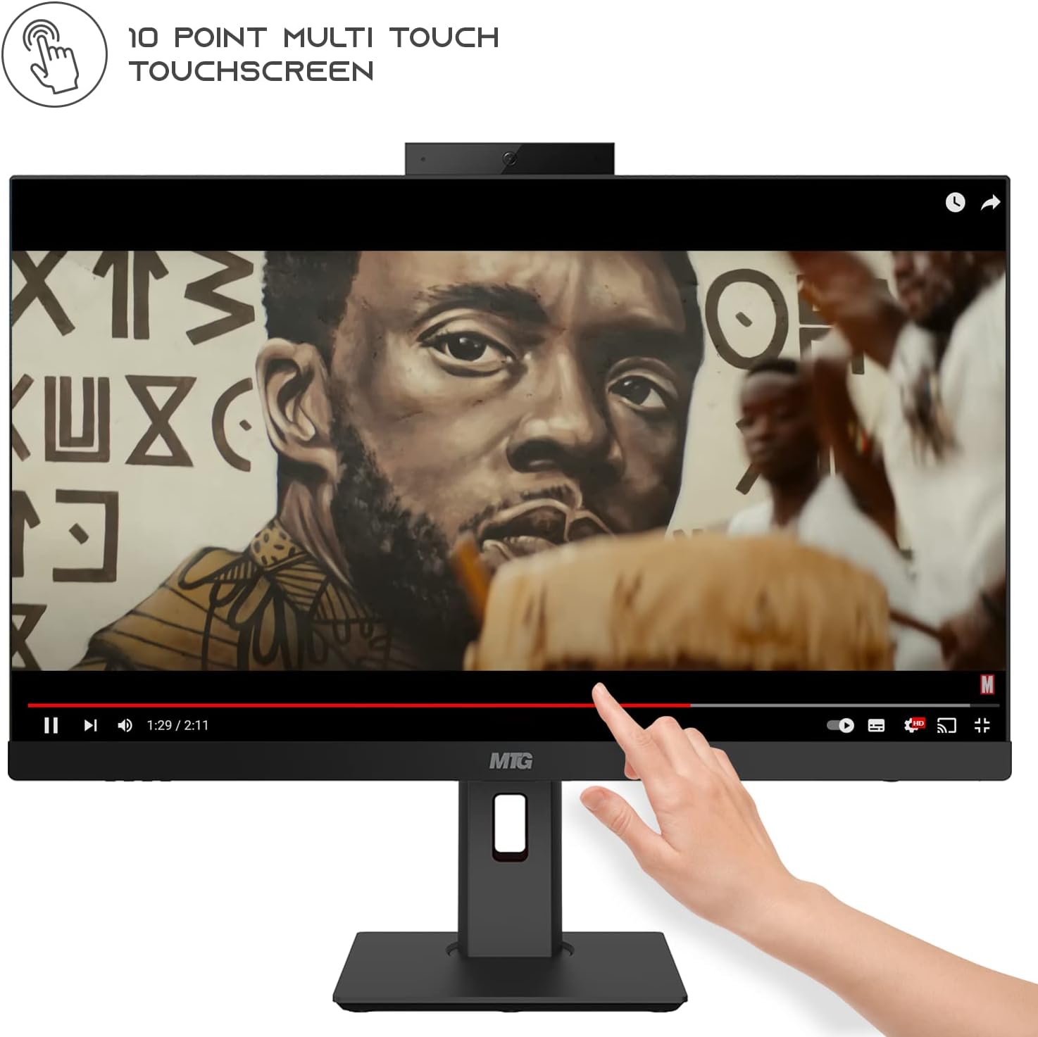 Gaming All in one PC 24 Inch FHD Touchscreen, MTG Yama, Intel Core i5 10th Gen, 16GB RAM, 480GB NVME / 1TB SSD, AMD RX 550 4GB DDR5 Graphics, Webcam, RGB Combo, Windows 11 Home