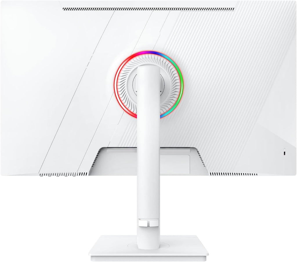 CRUA 27" Gaming Monitor, 144Hz 4K UHD(3840*2160P) IPS Screen, Supports Height/Pivot/Rotating/Tilt Adjustable Vertical Monitor, AMD Freesync, 120% sRGB, Built-in Speakers, Wall Mountable Installs-White