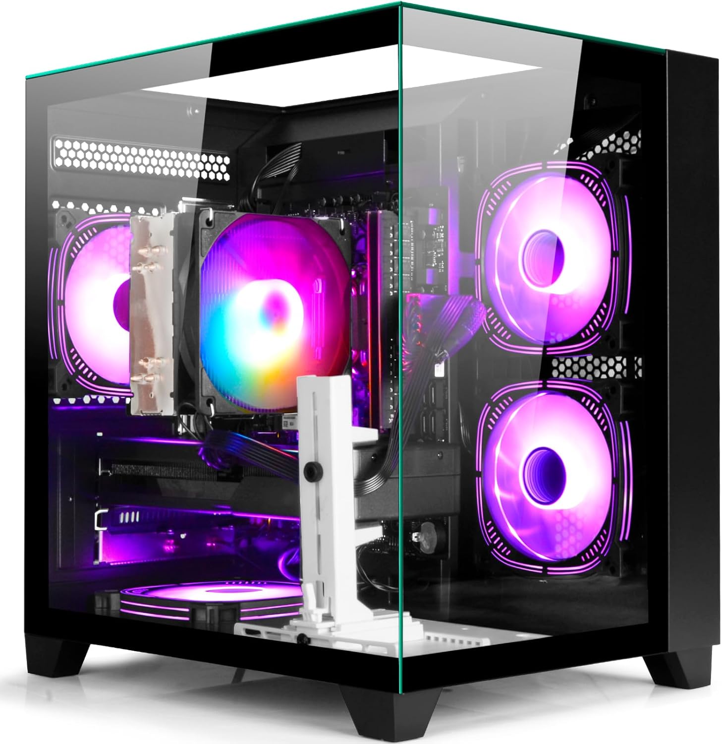 Gaming PC Desktop Ryzen 7 5700X, RTX 4060 Ti, 16GB DDR4 RAM, 1TB SSD, DDR4 RAM, Prebuilt Tower Computer for Gaming, Home (Black)