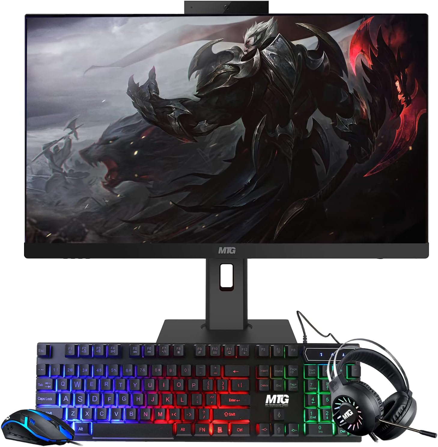 Gaming All in one PC 24 Inch FHD Touchscreen, MTG Yama, Intel Core i5 10th Gen, 16GB RAM, 480GB NVME / 1TB SSD, AMD RX 550 4GB DDR5 Graphics, Webcam, RGB Combo, Windows 11 Home