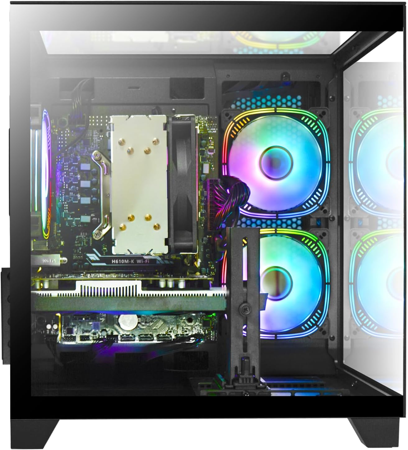 Gaming PC Desktop Ryzen 7 5700X, RTX 4060 Ti, 16GB DDR4 RAM, 1TB SSD, DDR4 RAM, Prebuilt Tower Computer for Gaming, Home (Black)