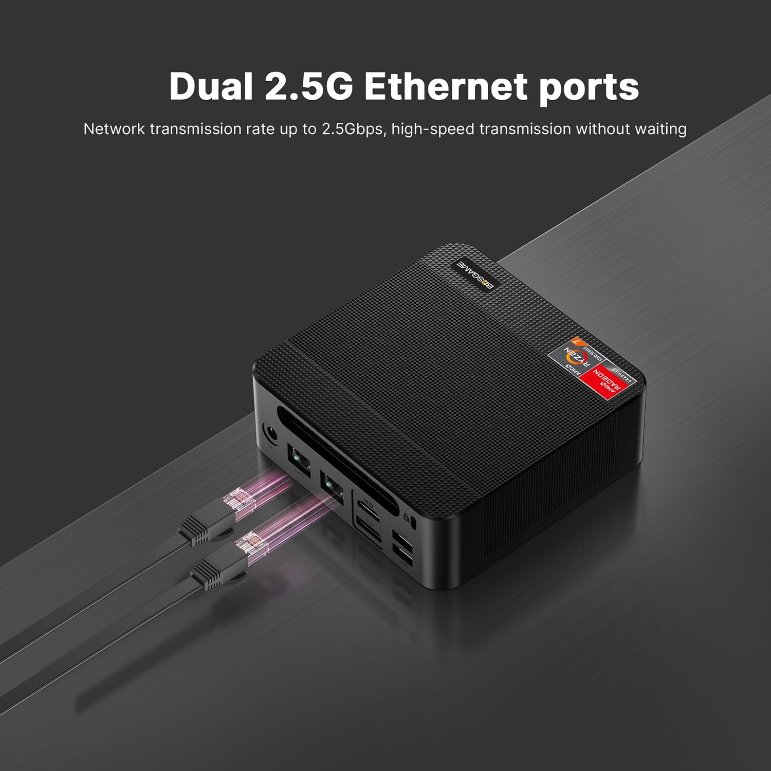 BOSGAME P4 Ultra Mini PC Ryzen 7 7730U(Over 5825U/5700U/7430U), 16GB RAM+1TB NVMe SSD Mini Computers, Dual 2.5G LAN, Wi-Fi 6E, BT5.2, 4K Triple Display HDMI+DP+Type-C, Home Office Business