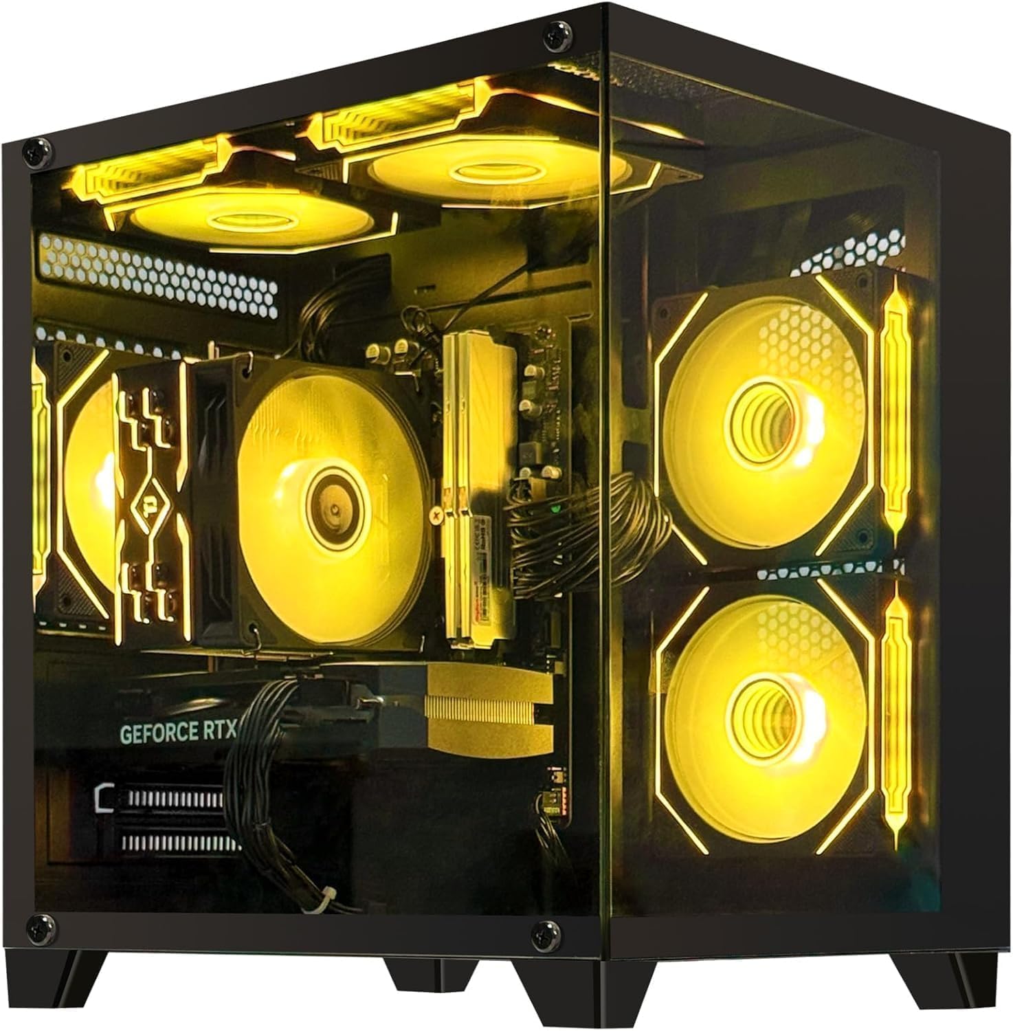AEXPXO Prebuilt Gaming PC Desktop, AMD Ryzen 7 5700X, RTX 5060 8GB GDDR7, 16GB DDR4 3200MHz, 1TB NVMe SSD, ARGB Cooler, WiFi, 550W Bronze PSU, Gaming Computer for Gaming Streaming & Content Creation