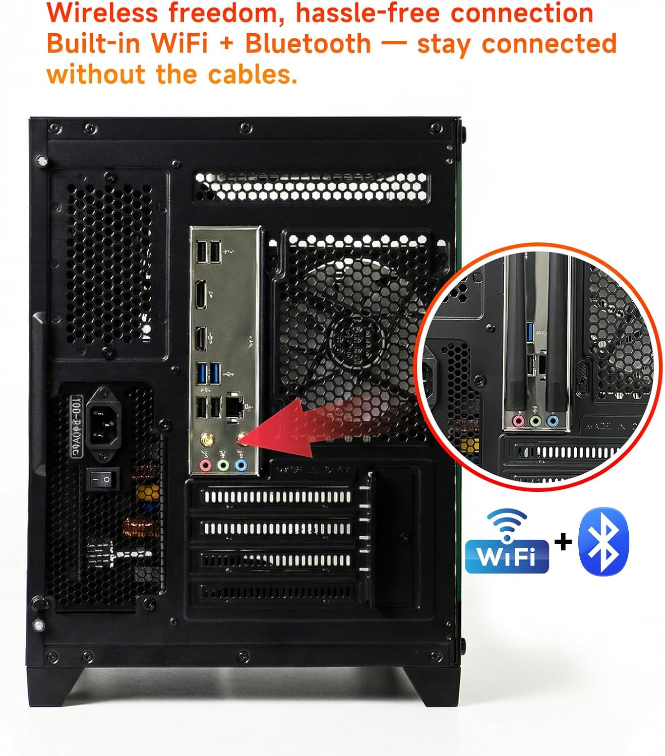 ALCPOK Gaming PC Desktop, AMD Ryzen 7 5700G 3.8GHz, 16GB DDR4 3200MHz RAM, 1TB NVMe SSD, 550W Bronze Power Supply, ARGB Fans,Tower Computer for Office,Light Gaming,Photo Editing