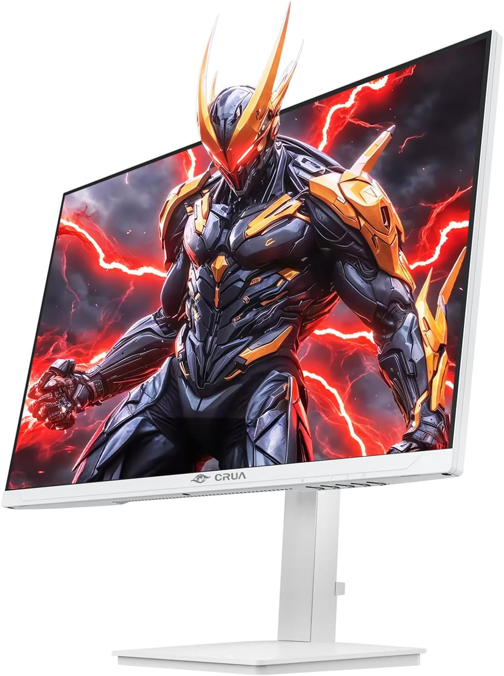 CRUA 27" Gaming Monitor, 144Hz 4K UHD(3840*2160P) IPS Screen, Supports Height/Pivot/Rotating/Tilt Adjustable Vertical Monitor, AMD Freesync, 120% sRGB, Built-in Speakers, Wall Mountable Installs-White