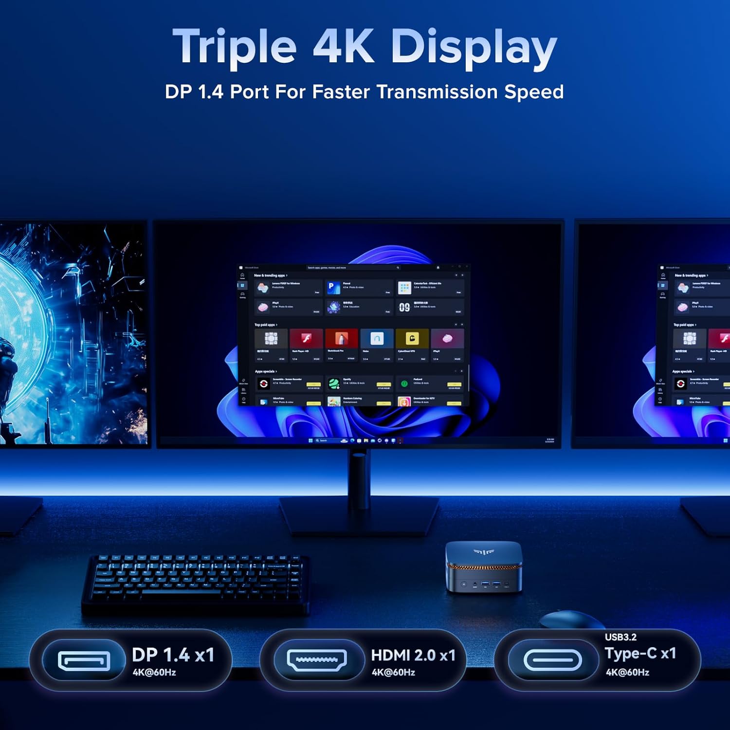 KAMRUI Pinova P1 Mini PC, W-11 Pro AMD Ryzen 4300U(Beat 10110U/N150/N95 up to 3.7GHz), 16GB RAM 512GB SSD Mini Desktop Computer Support 4K HDMI+DP+Type-C/WiFi/BT for Business Home Office Mini pc