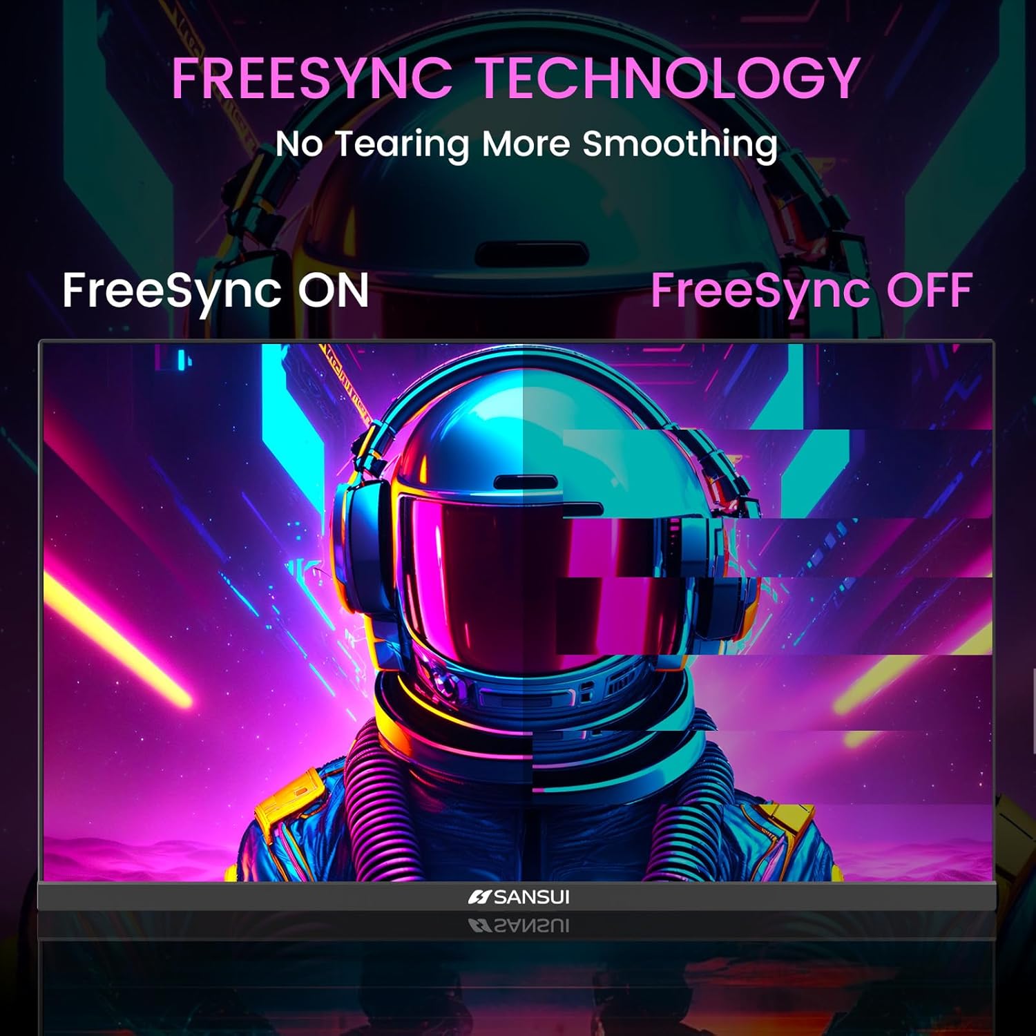 SANSUI 24 Inch Gaming Monitor 160Hz FHD 1080P Computer Monitor, FreeSync 1ms 4000:1 Contrast, HDMI DP Ports VESA Support Eye Care Monitor for Gaming Office (HDMI Cable Included ES-G24F4M)