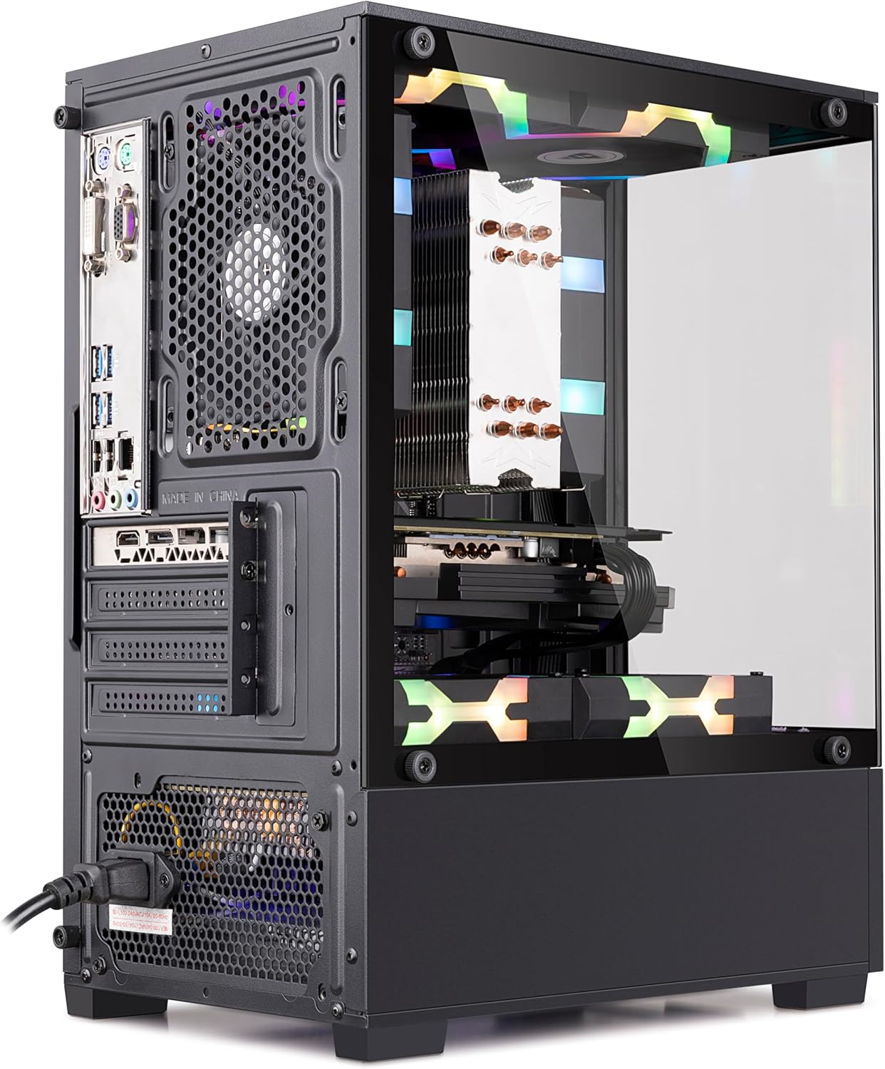 suevery 16GB RAM Core i7 3.6GHz 4-Core Processor NVMe 256GB Prebuilt Tower Desktop Computer for Home or Office PC Black with WiFi HDMI