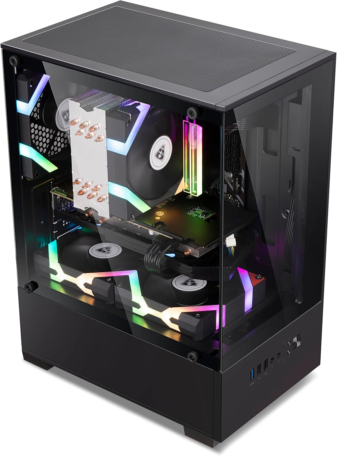 suevery 16GB RAM Core i7 3.6GHz 4-Core Processor NVMe 256GB Prebuilt Tower Desktop Computer for Home or Office PC Black with WiFi HDMI