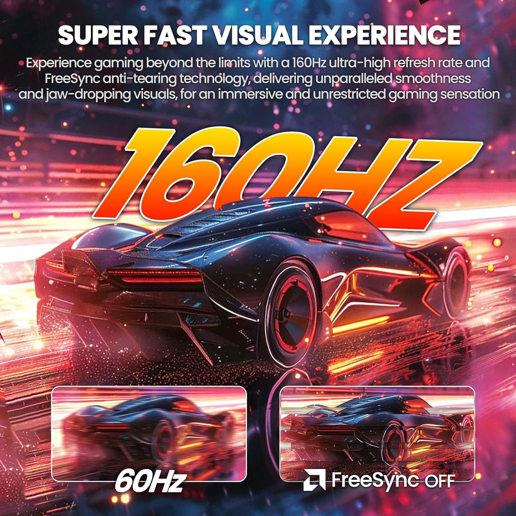 CRUA 32" Curved Gaming Monitor, 4k UHD(3840 * 2160P) VA Screen, 1500R, 144Hz/160Hz Computer Moniter, Supports AMD Freesync, 120% sRGB, Built-in Speakers, Wall Mountable Installs(HDMI 2.1/DP 1.4)-Black