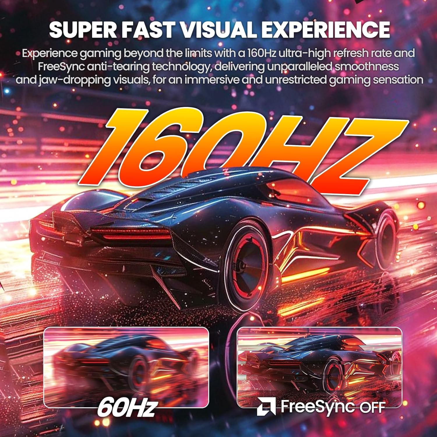 CRUA 32" Curved Gaming Monitor, 4k UHD(3840 * 2160P) VA Screen, 1500R, 144Hz/160Hz Computer Moniter, Supports AMD Freesync, 120% sRGB, Built-in Speakers, Wall Mountable Installs(HDMI 2.1/DP 1.4)-Black