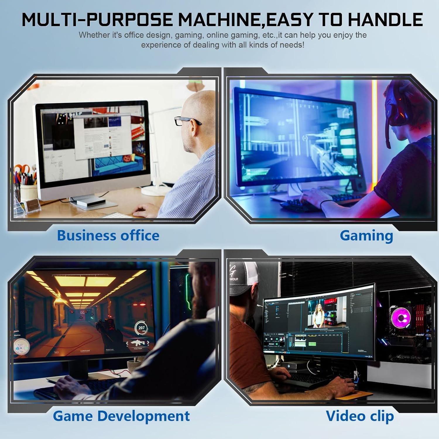 Tower Business Desktop Computer PC,Intel Core i5 up to 3.6GHz,16GB RAM, 512GB SSD,Windows 11 Home,WiFi，HDMI,RJ-45,Wired Keyboard & Mouse.