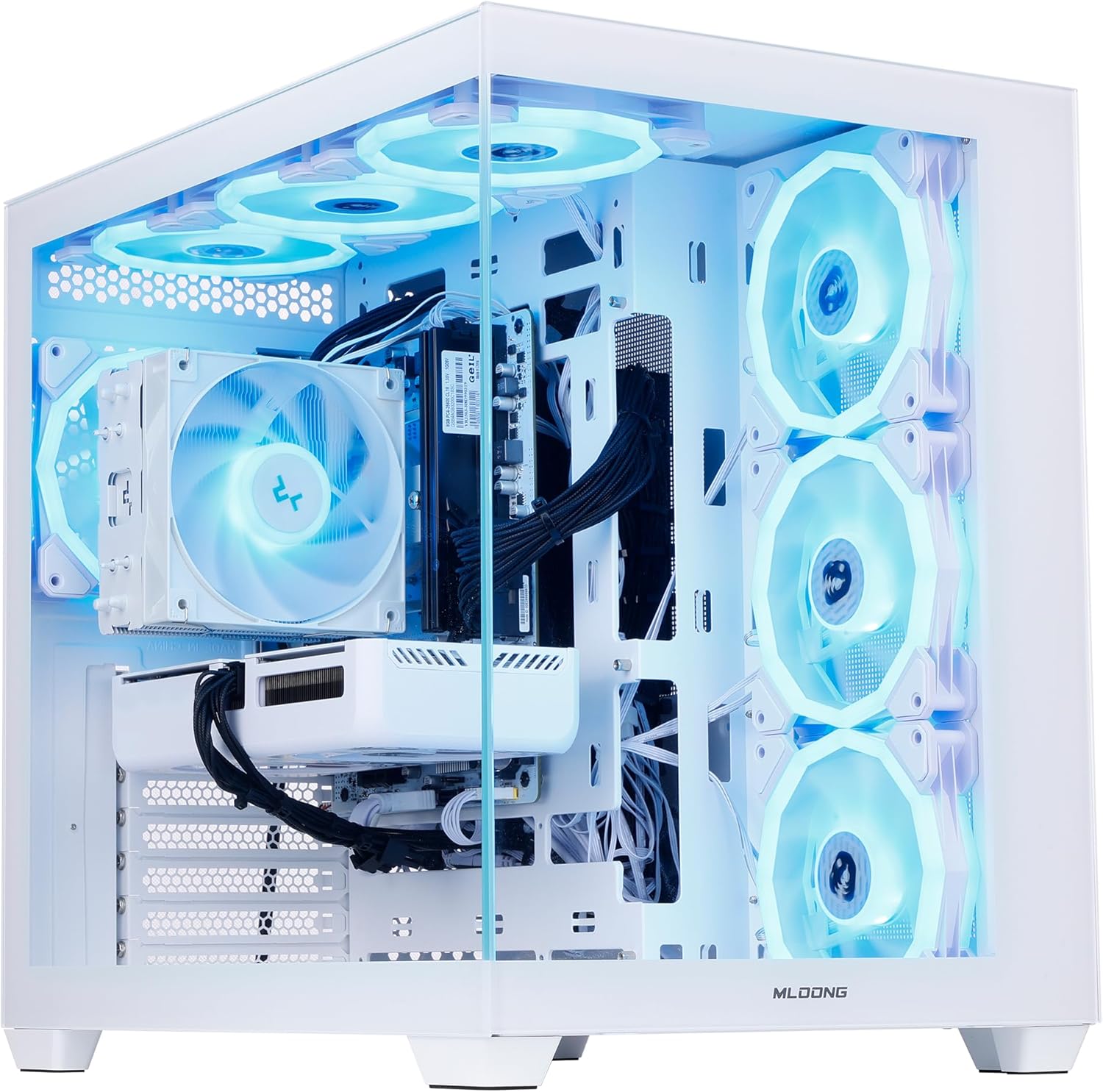 MLOONG Gaming PC Desktop for Gamers & Streamers，AMD Ryzen 5 5500 up to 4.2GHz, GeForce RTX 5060 8GB GDDR6, 1TB NVMe SSD, 16GB DDR4 RAM, 650W 80+ Bronze PSU, Wi-Fi, Windows 11 Home