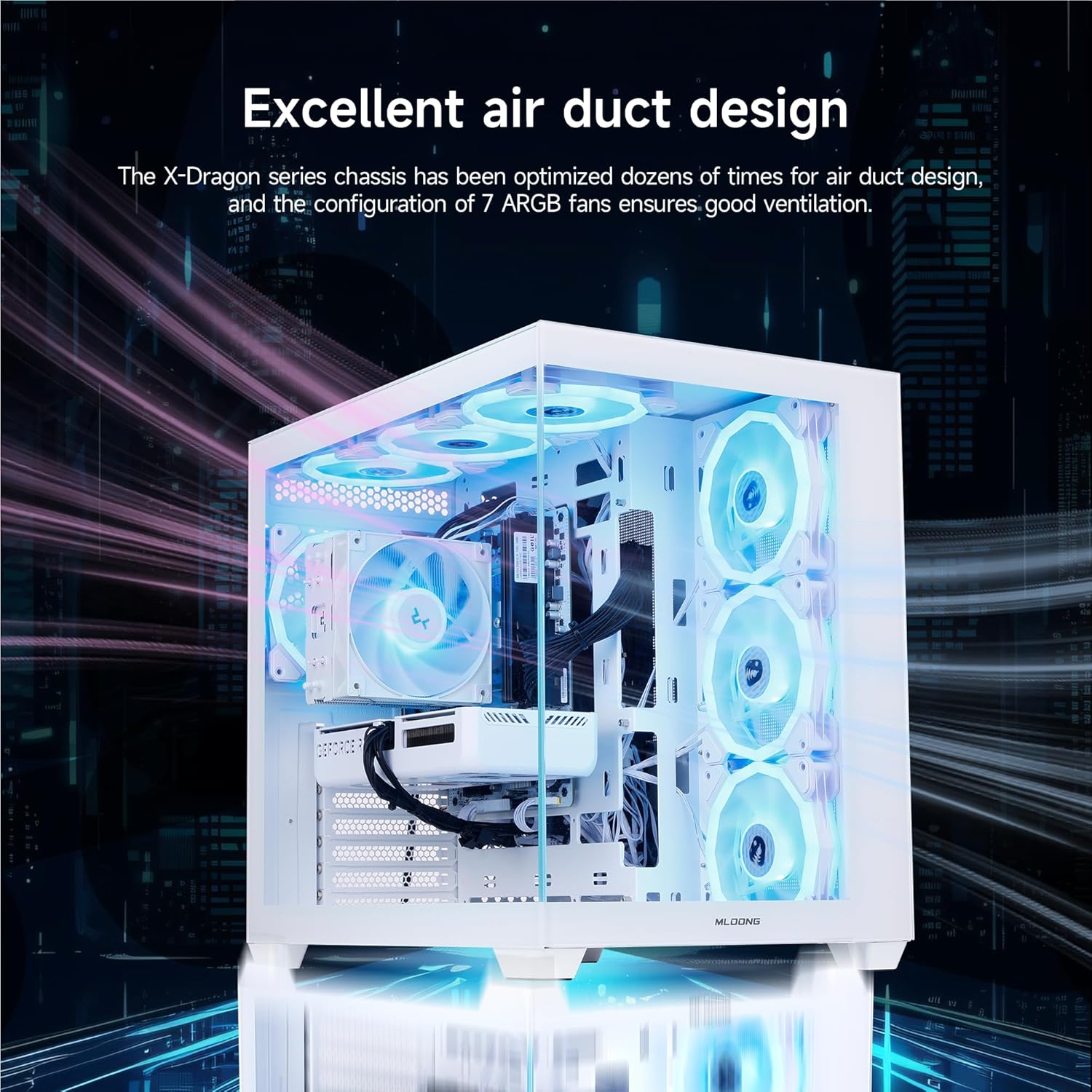 MLOONG Gaming PC Desktop for Gamers & Streamers，AMD Ryzen 5 5500 up to 4.2GHz, GeForce RTX 5060 8GB GDDR6, 1TB NVMe SSD, 16GB DDR4 RAM, 650W 80+ Bronze PSU, Wi-Fi, Windows 11 Home